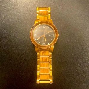ORIGINAL GRAIN Men's Barrel Wood Rose Gold Watch